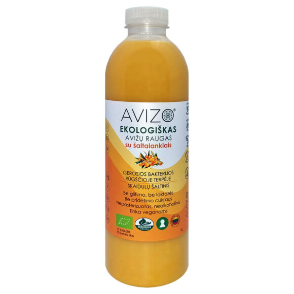 AVIZO Organiskā auzu ierauga dzēriens ar smiltsērkšķiem – 1000 ml