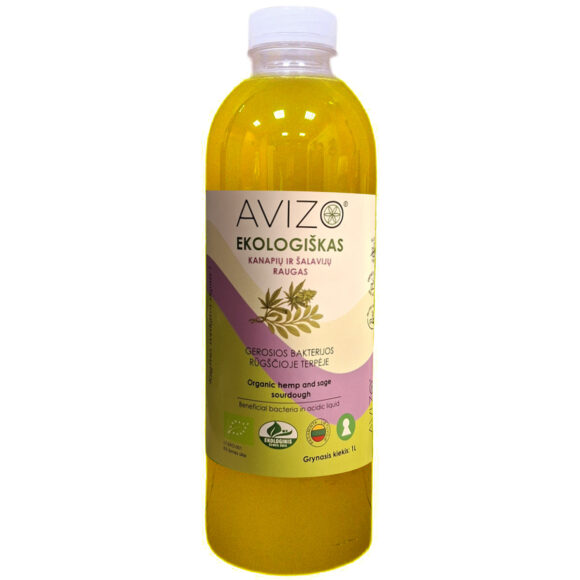 AVIZO Organiskā ierauga dzēriens ar kaņepēm un salviju – 1000 ml